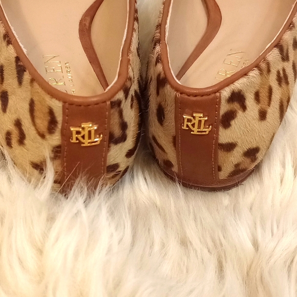 Lauren Ralph Lauren Leopard Print Pointed Toe Ballet Flats Women's Size 7.5 - Picture 4 of 4